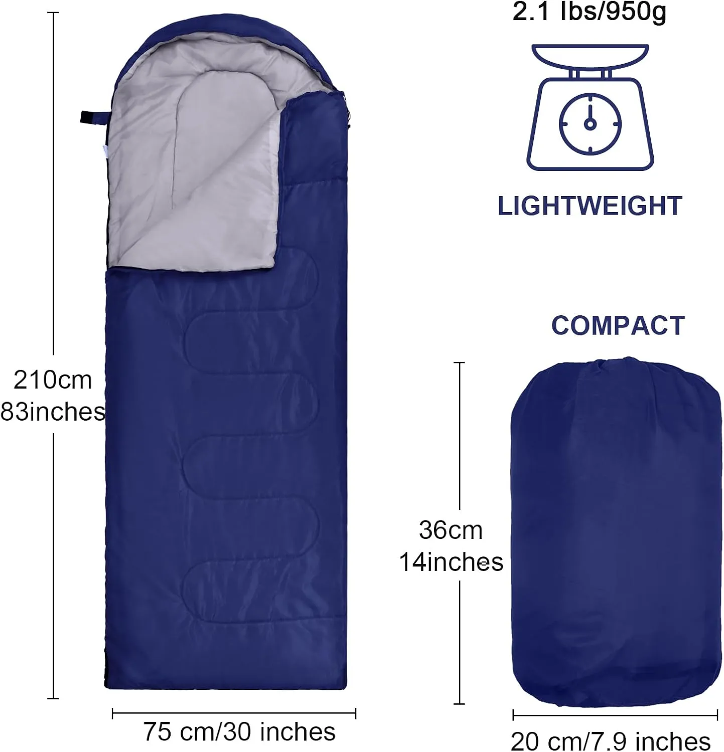 Macarrie 6 Pack Camping Sleeping Bags Bulk for Adults Backpacking Lightweight Waterproof 4 Season with Compression Sack Sleeping Bag for Hiking Travel Outdoor Travel Hunting