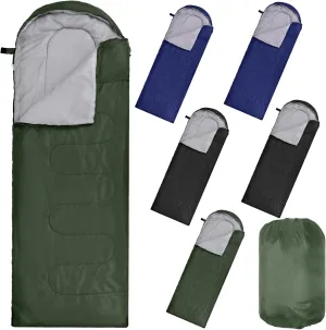 Macarrie 6 Pack Camping Sleeping Bags Bulk for Adults Backpacking Lightweight Waterproof 4 Season with Compression Sack Sleeping Bag for Hiking Travel Outdoor Travel Hunting
