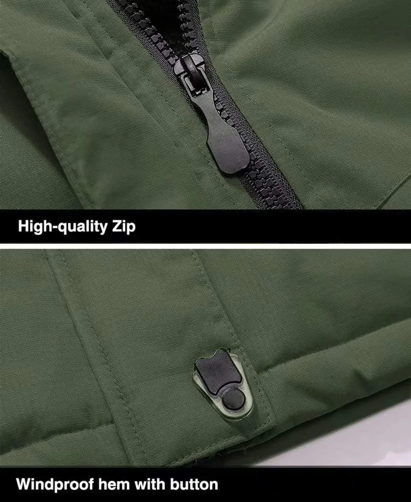 MAGCOMSEN Men's Winter Coats Water Resistant Ski Snow Jacket Warm Fleece Jacket Parka Raincoats With Multi-Pockets