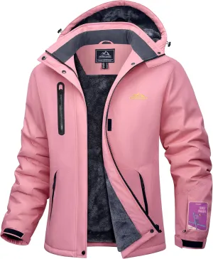 MAGCOMSEN Women's Winter Coats Waterproof Insulated Snow Ski Jacket Hood Fleece Lined Warm Mountain Snowboarding Windbreaker