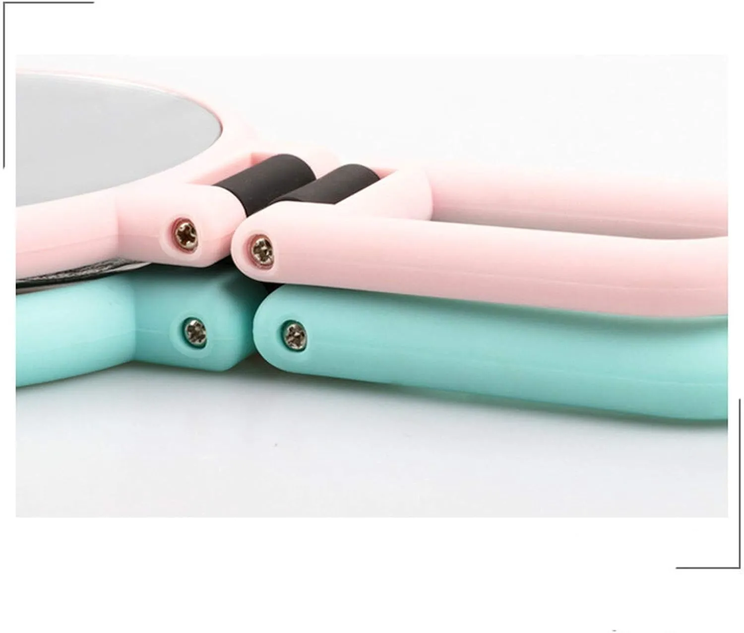 Makeup Mirror 10x Makeup Mirror Round Makeup Mirror Portable Handheld Makeup Travel Magnifier Desktop with Handle Makeup Tools Beauty Mirror(Green)