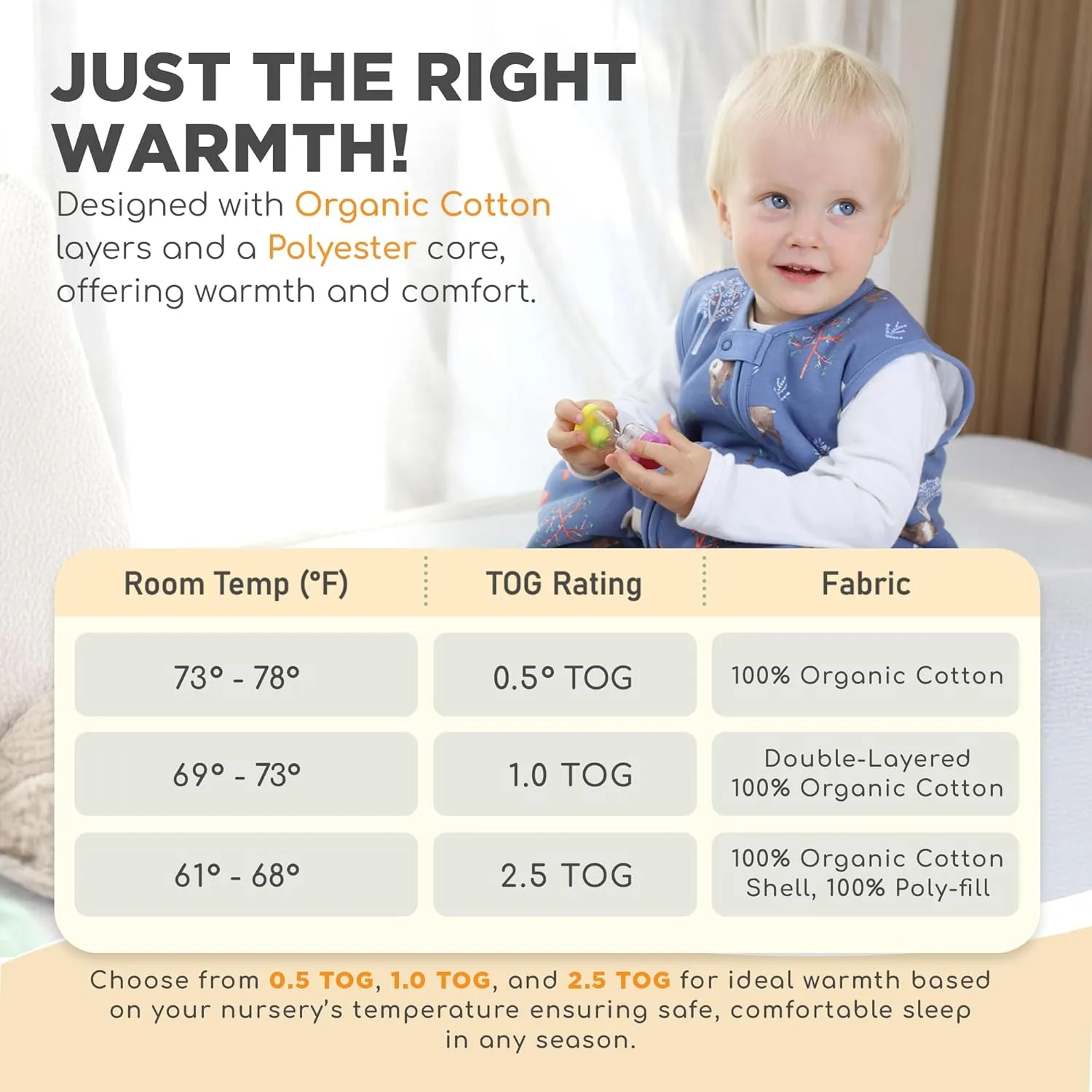 Mama Cheetah Toddler Sleep Sack with Feet 2T, 2.5 TOG Organic Cotton Baby Sleeping Bag with Legs, Baby Wearable Blankets for Walkers w/ 2-Way Zipper, Baby Sleep Sack for Girls Boys, Medium
