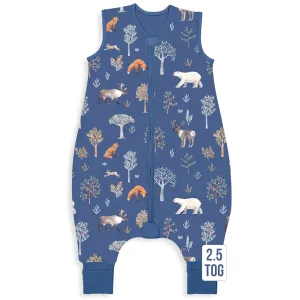 Mama Cheetah Toddler Sleep Sack with Feet 2T, 2.5 TOG Organic Cotton Baby Sleeping Bag with Legs, Baby Wearable Blankets for Walkers w/ 2-Way Zipper, Baby Sleep Sack for Girls Boys, Medium