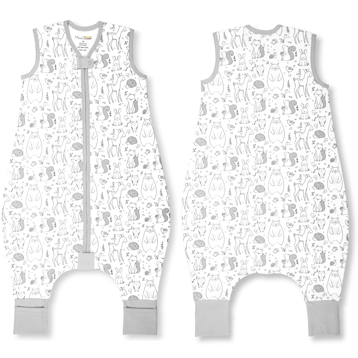 Mama Cheetah Toddler Sleep Sack with Feet 4T-5T, 0.5 TOG Organic Cotton Baby Wearable Blankets with Legs, Baby Sleeping Bag for Walkers, Early Walker X-Large