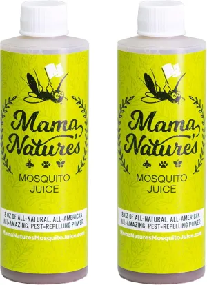 Mama Nature's Mosquito Juice - All Natural, Non-Toxic Mosquito & Tick Spray for Yard - DEET-Free Organic Outdoor Repellent for Lawn, Patio, Garden & Backyard - Safe for Kids, Pets & Plants | 2-Pack