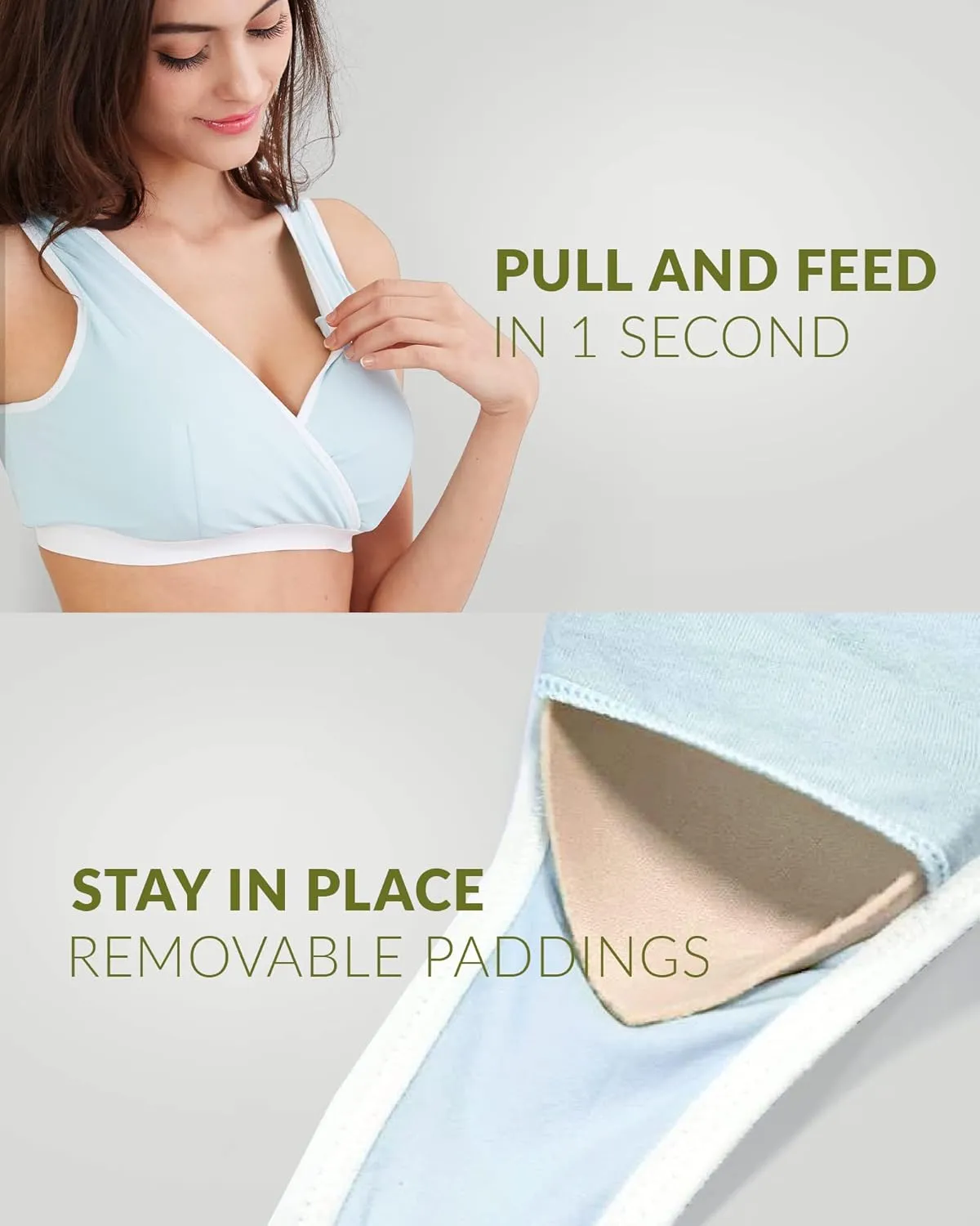 Mamaway Breezy Crossover Nursing Maternity Breathable Bra, Odorless, Soft, Lightweight for Sleeping, Pregnancy, Breastfeeding