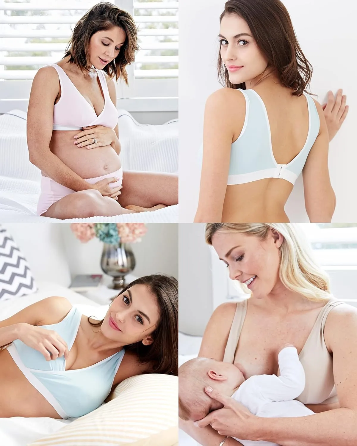 Mamaway Breezy Crossover Nursing Maternity Breathable Bra, Odorless, Soft, Lightweight for Sleeping, Pregnancy, Breastfeeding