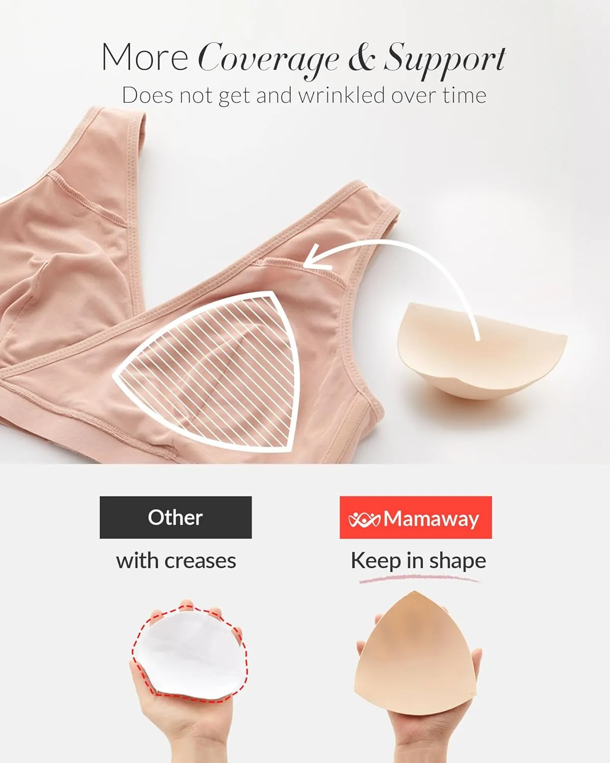 Mamaway Breezy Crossover Nursing Maternity Breathable Bra, Odorless, Soft, Lightweight for Sleeping, Pregnancy, Breastfeeding