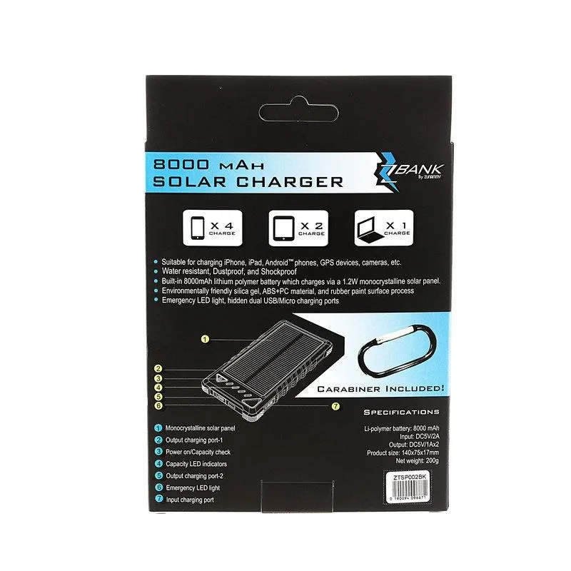 Maze Exclusive 8,000mAh High-Speed 2-Port Solar Power Bank