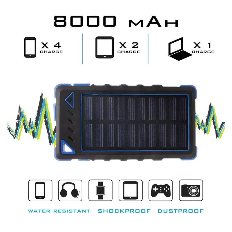 Maze Exclusive 8,000mAh High-Speed 2-Port Solar Power Bank