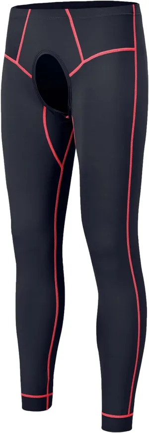 Men Thermal Underwear Open Front Long Johns Without Velvet Autumn and Winter Mens Base Layer Bottoms Leggings