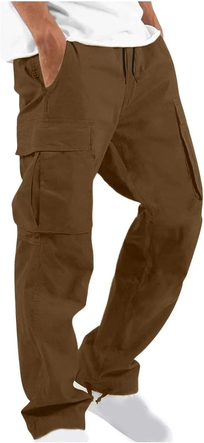 Mens Cargo Pants Fashion Casual Regular Fit Sports Athletic Pants for Men Spring Work Outdoor Stretch Trousers