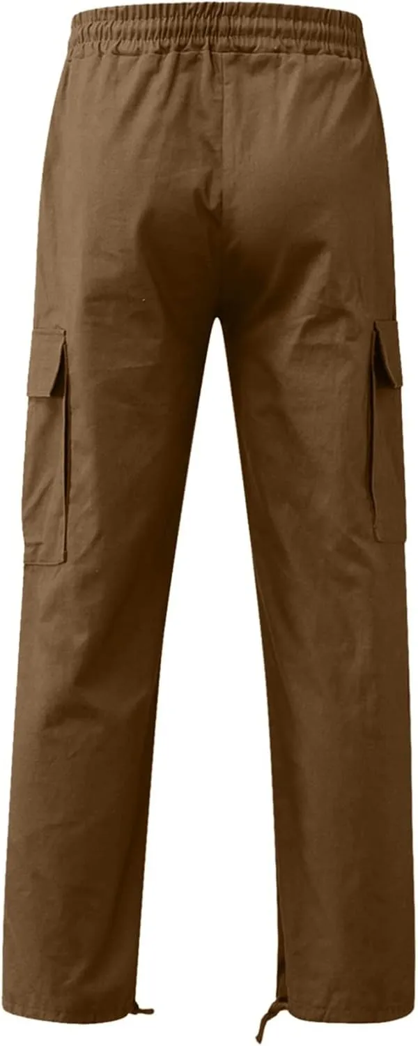 Mens Cargo Pants Fashion Casual Regular Fit Sports Athletic Pants for Men Spring Work Outdoor Stretch Trousers
