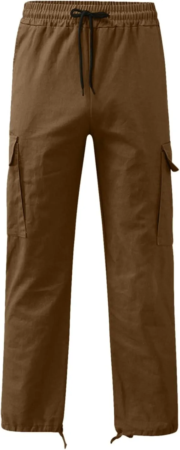 Mens Cargo Pants Fashion Casual Regular Fit Sports Athletic Pants for Men Spring Work Outdoor Stretch Trousers