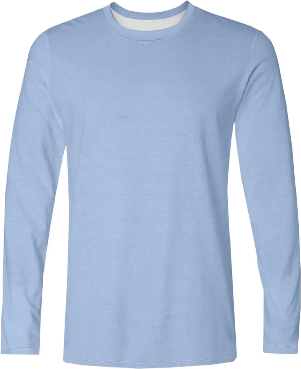 Men's Fall Sports Shirts Round Neck Loose Fit Tops Lightweight Long Sleeve Running Tee Casual Solid Comfy Gym Clothes