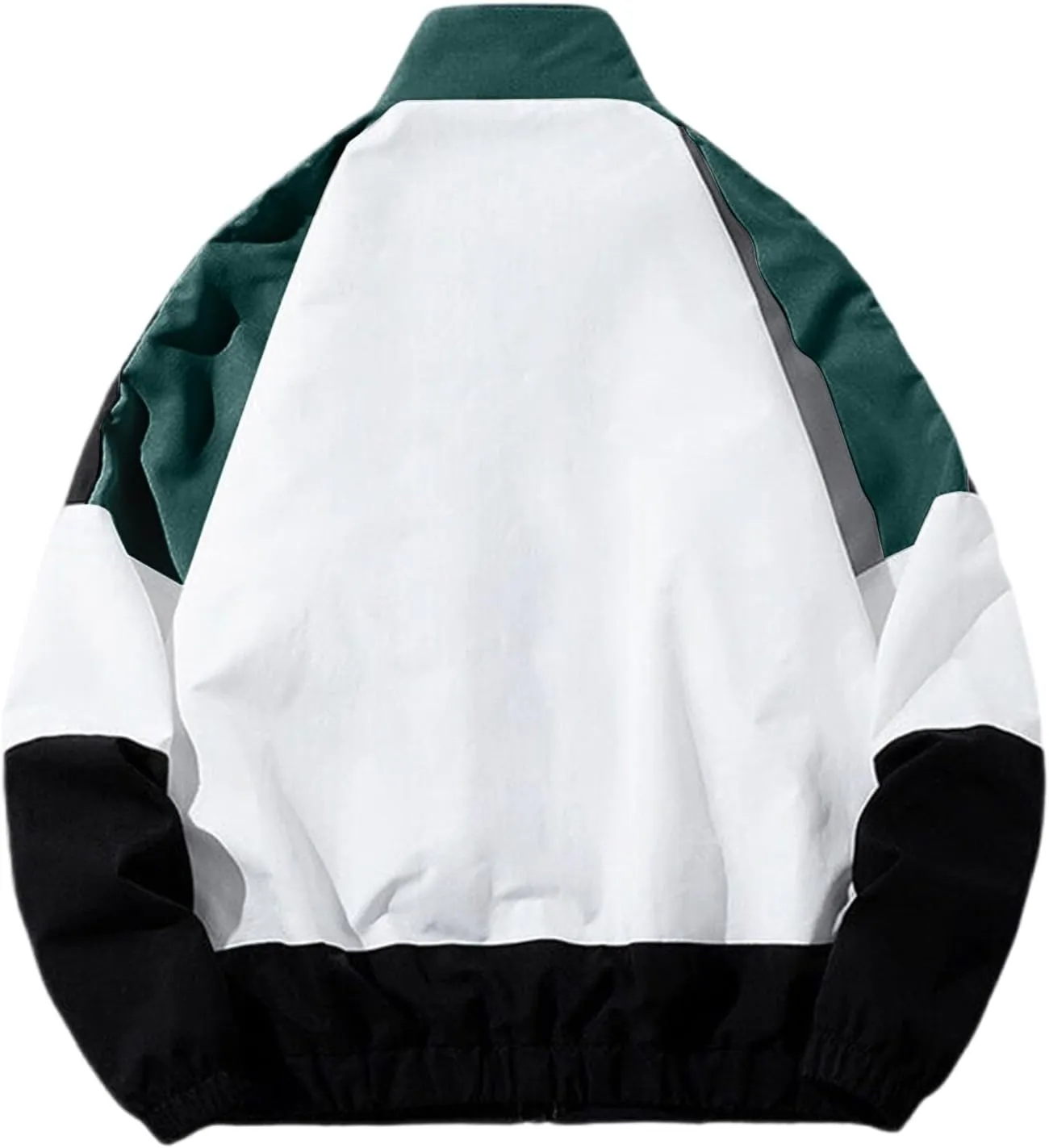 Men's Fashion Jacket Color Block Zip Up Lightweight Windbreaker Jacket Campus Style Oversized Sport Clothing Jacket