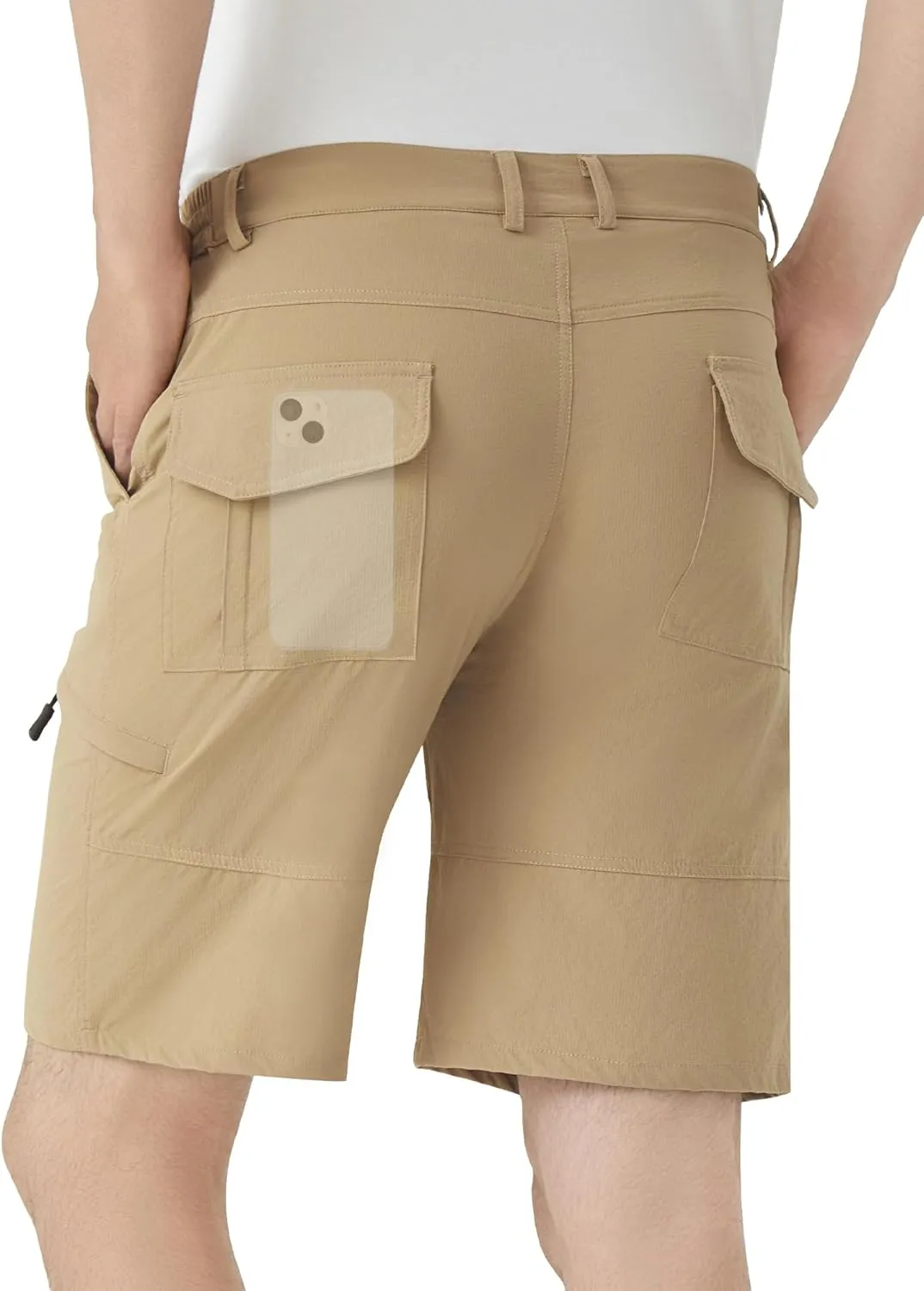 Men's Hiking Cargo Shorts 9" Stretch Quick-Dry Lightweight Outdoor Work Shorts with 6 Pockets for Casual Camping Fishing Golf