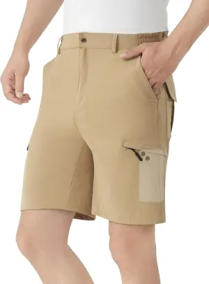 Men's Hiking Cargo Shorts 9" Stretch Quick-Dry Lightweight Outdoor Work Shorts with 6 Pockets for Casual Camping Fishing Golf