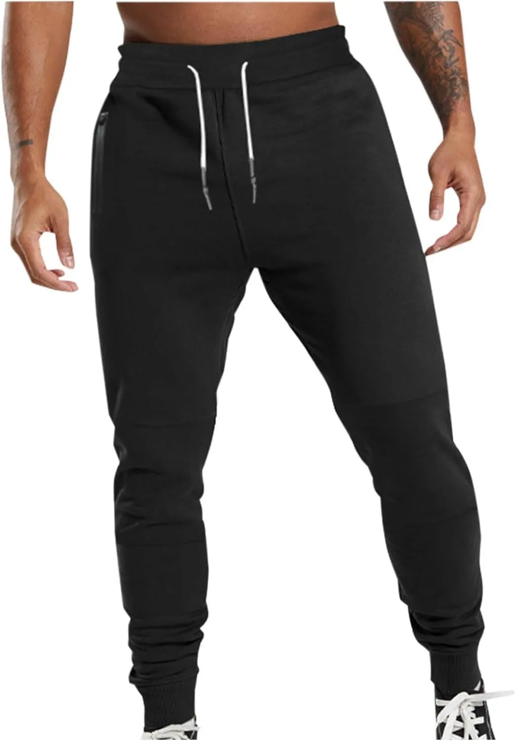 Mens Jogger Pants Gym Slim Fit Elastic Waist Drawstring Sweatpants with Pocket Athletic Pants for Training Running