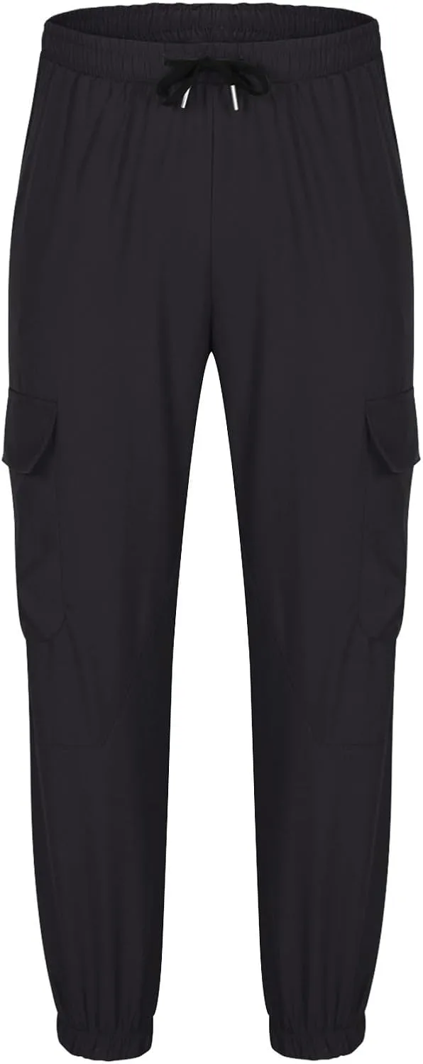 Mens Joggers with Pocket Cargo Drawstring Casual Athletic Sports Lightweight Pants Running Workout Relaxed Fit Trousers