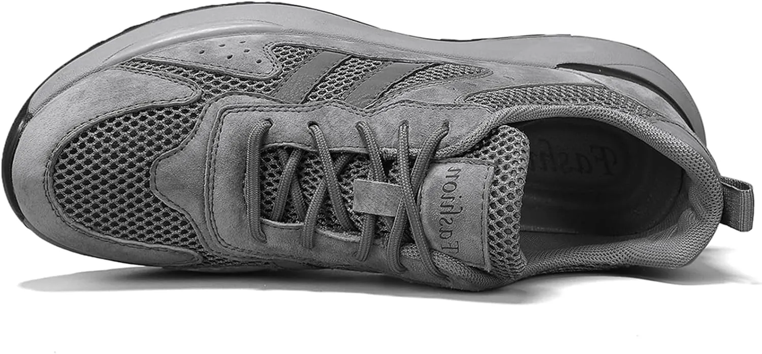 Men's Outdoor Lace-Up Hiking Shoes Fashion Comfortable Sports Shoes Breathable Trekking Sneakers Work Shoes Arch Support Trail Running Shoes for Men