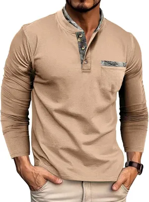 Mens Polo Shirts Long Sleeve Collared Tops Vintage Casual Slim Tshirts Fall Casual Solid Tee Comfy Soft Golf Outfits