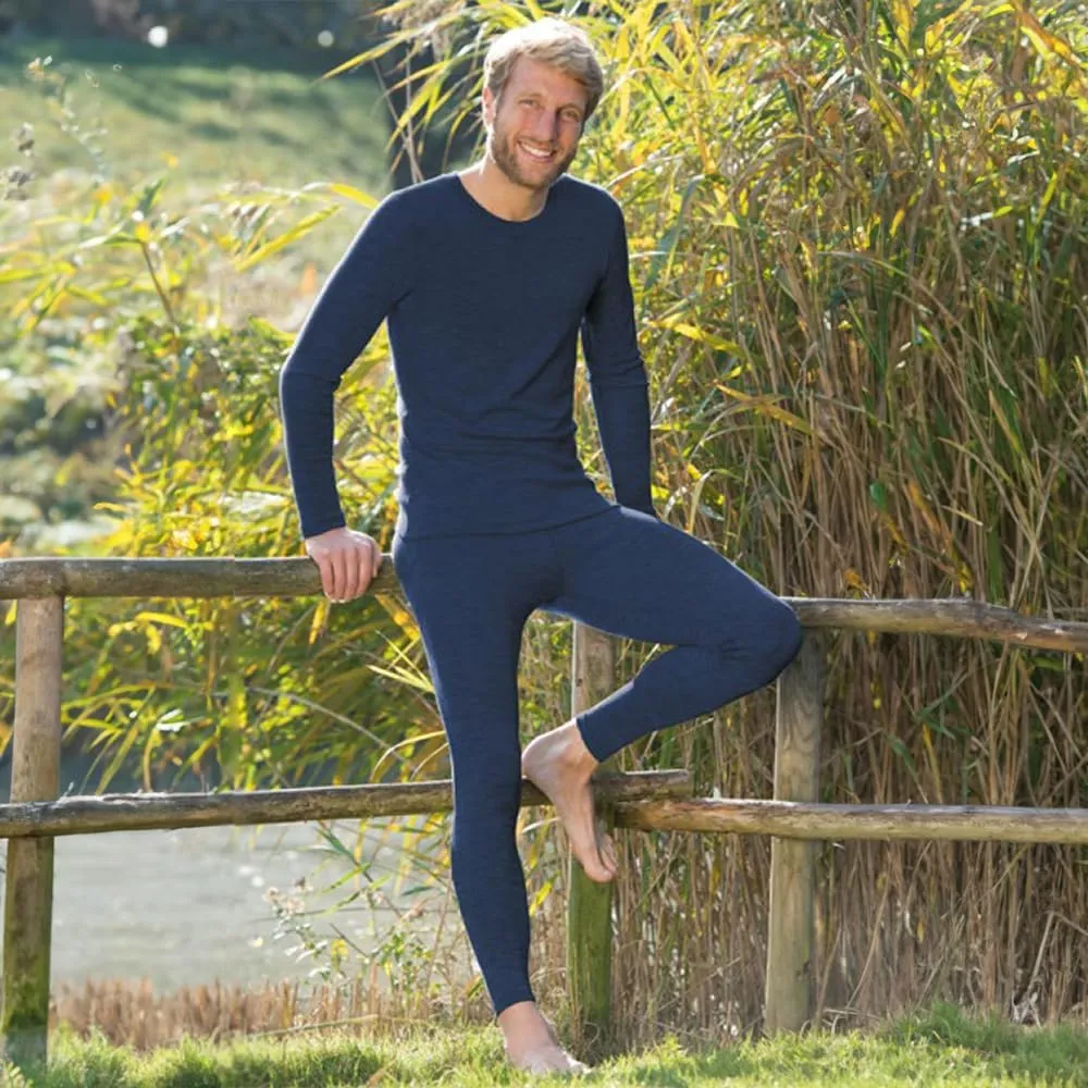 Men's Thermal Underwear - Long Johns Leggings Bottoms, Organic Merino Wool and Silk Blend