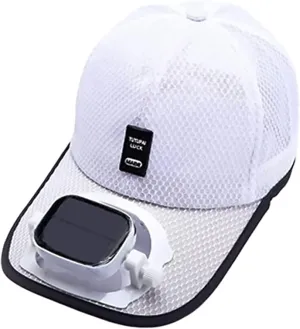 Mens Womens Fan Hat Baseball Cap Built in Fan Solar USB Dual Power Supply Adjustable Wind Speed and Direction