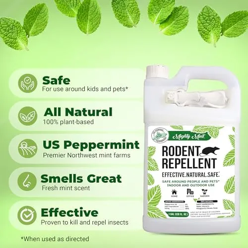 Mighty Mint Mouse Repellent Pouches & Rodent Repellent Gallon Bundle