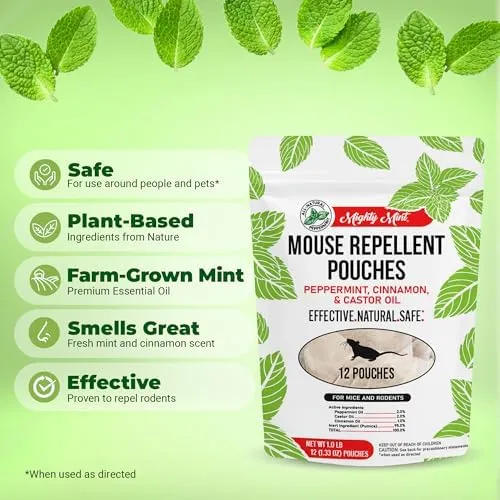 Mighty Mint Mouse Repellent Pouches & Rodent Repellent Gallon Bundle