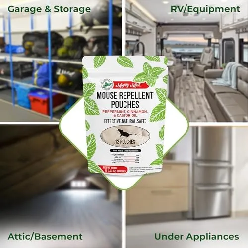 Mighty Mint Mouse Repellent Pouches & Rodent Repellent Gallon Bundle