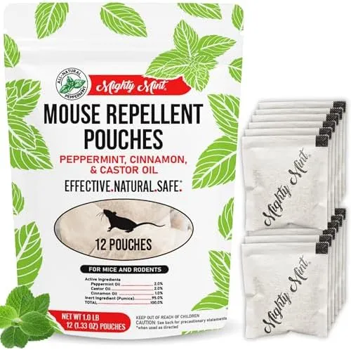 Mighty Mint Mouse Repellent Pouches & Rodent Repellent Gallon Bundle