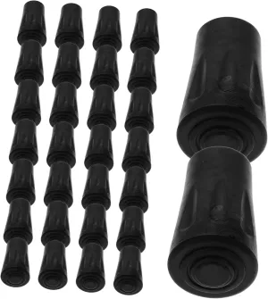 Milisten 50pcs Anti-Slip Trekking Pole Tips Carbon Walking Stick Rubber Caps for Hiking Pole Protectors Shock-Absorbing Material
