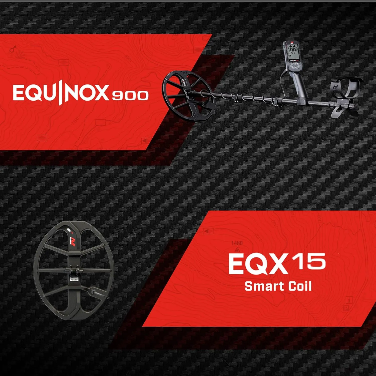 MINELAB Equinox 900 Multi-Frequency Collapsible Metal Detector for Adults Bundle with EQX 15 Coil
