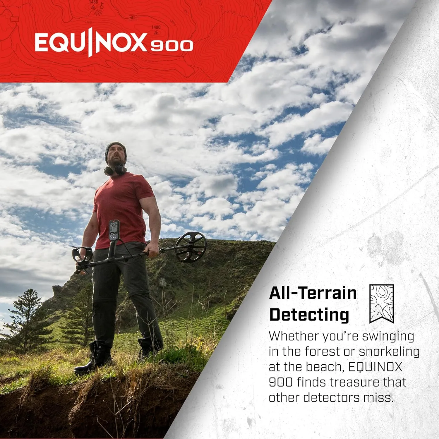 MINELAB Equinox 900 Multi-Frequency Collapsible Metal Detector for Adults Bundle with EQX 15 Coil