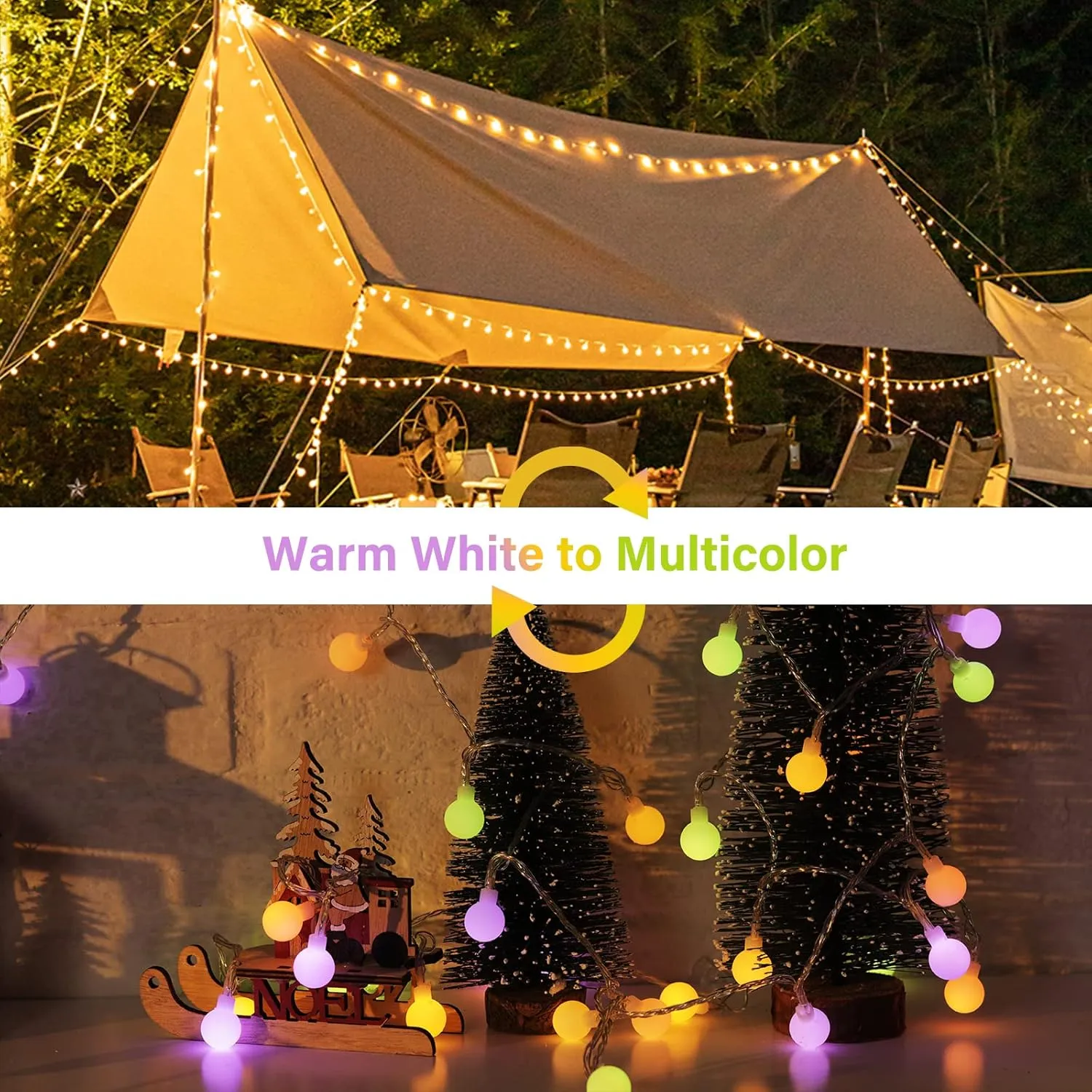 Minetom 33 Feet 100 Led Mini Globe String Lights, USB Fairy String Lights Plug in, 8 Modes with Remote, Decor for Indoor Outdoor Party Wedding Christmas Tree Garden, Warm and Multi
