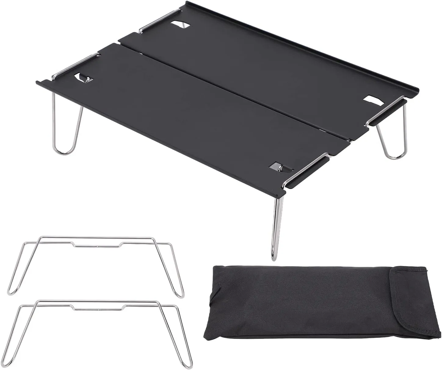 Mini Compact Camping Table Folding Table with Storage Bag, Aluminum Alloy, Portable and Lightweight, for Backpacking Camping Hiking Beach Picnic BBQ