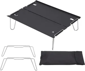 Mini Compact Camping Table Folding Table with Storage Bag, Aluminum Alloy, Portable and Lightweight, for Backpacking Camping Hiking Beach Picnic BBQ