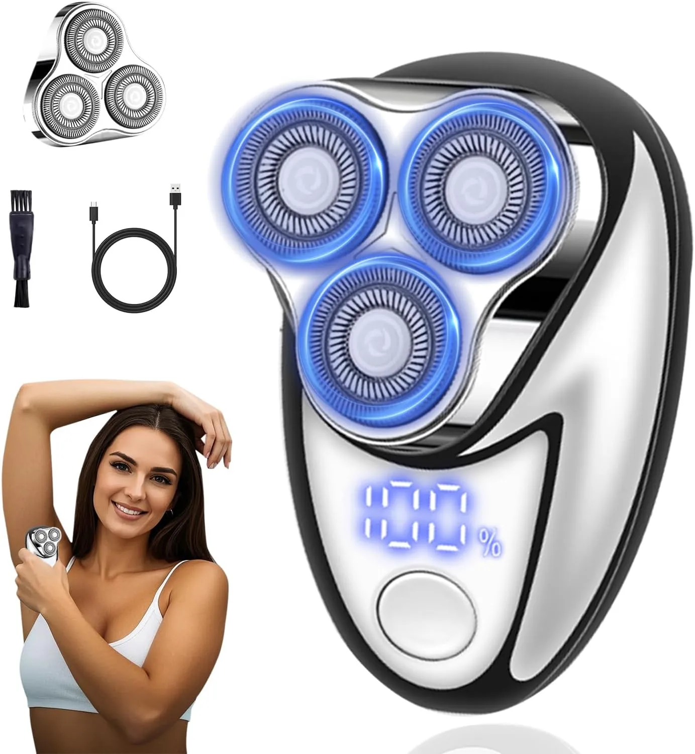 Mini Electric Shaver, Mini Portable Razor, USB Rechargeable Waterproof Shaver for Travel Office,Wet & Dry Electric Pubic Trimmer, Waterproof Body Groomer (for Women)