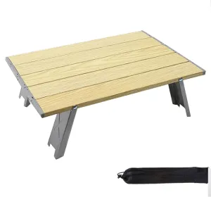 Mini Folding Camping Table,Portable Folding Table,Aluminium Portable Folding Dining Table,Tent Camping Table,Easy to Carry,for Camping Hiking Picnic Travel BBQ,Black