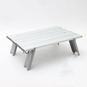 Mini Folding Table Camping Tent Table Camping Portable Coffee Table Home Bed Computer Table Aluminum Plate Table (Color : Red Size : 41.22913cm) (Silver 41.2 * 29 * 13cm)