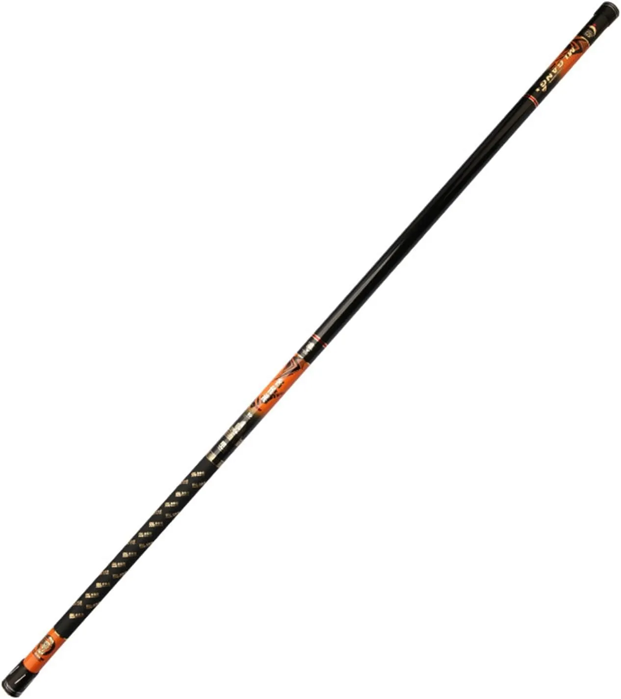 MirOdo Far Fishing Rod 8-16m Carbon Fishing Rod Ultra Light Ultra Hard Long Section Hand Pole Can Shrink 123cm Deep Water Fishing Rod for Rivers Streams Lakes Reservoirs(16m), Black/Orange