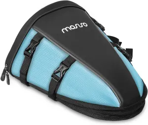 MOSISO Motorcycle Tail Bag Multifunctional Waterproof Polyester Storage Saddle Bag, 10L Outdoor Sports Motorbike Rear Seat Light Tank Handbag Tool Carry Pouch with Shoulder Strap, Ice Blue