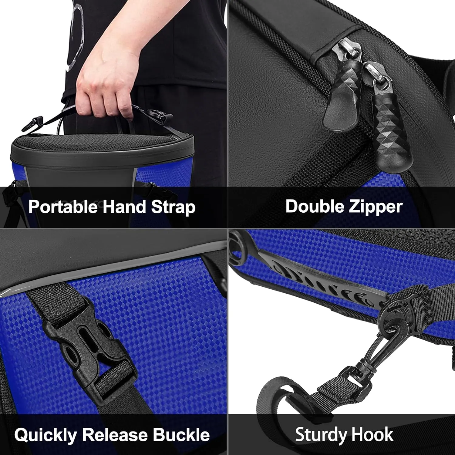 MOSISO Motorcycle Tail Bag Multifunctional Waterproof Polyester Storage Saddle Bag, 10L Outdoor Sports Motorbike Rear Seat Light Tank Handbag Tool Carry Pouch with Shoulder Strap, Royal Blue