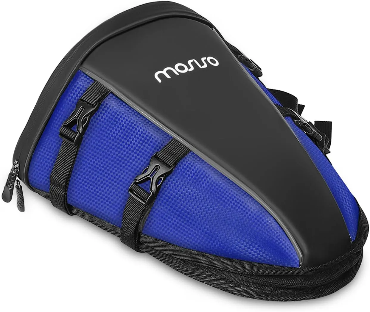 MOSISO Motorcycle Tail Bag Multifunctional Waterproof Polyester Storage Saddle Bag, 10L Outdoor Sports Motorbike Rear Seat Light Tank Handbag Tool Carry Pouch with Shoulder Strap, Royal Blue