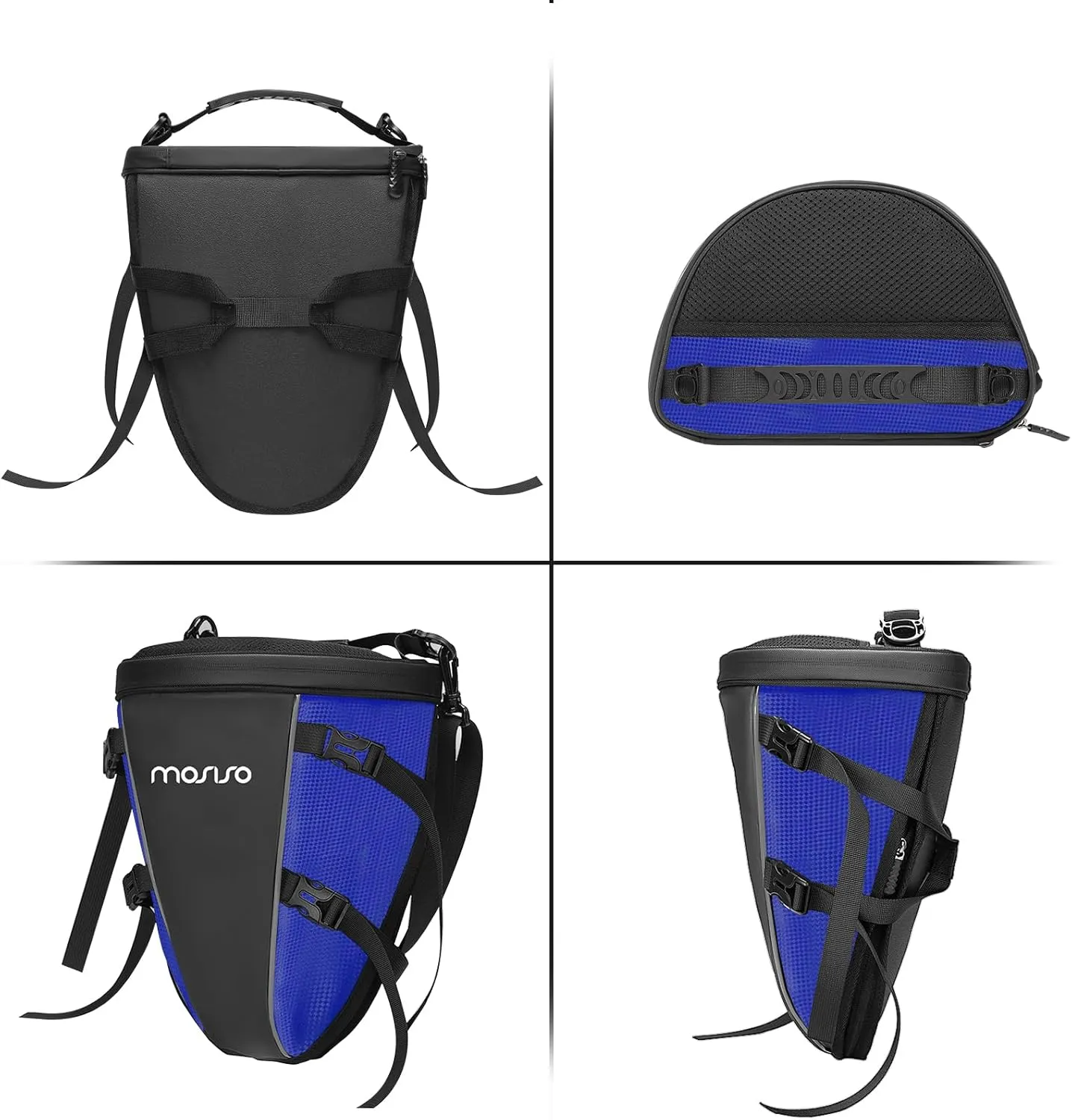 MOSISO Motorcycle Tail Bag Multifunctional Waterproof Polyester Storage Saddle Bag, 10L Outdoor Sports Motorbike Rear Seat Light Tank Handbag Tool Carry Pouch with Shoulder Strap, Royal Blue