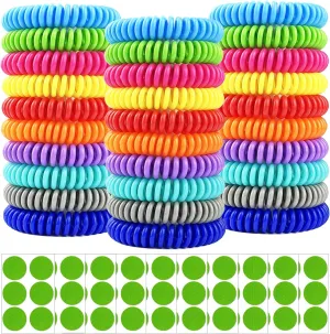Mosquito Repellent Bracelets 30 Pack, Individually Wrapped Mosquito Repellent Bands Wristbands with 60 Pcs Mosquito Stickers Patches for Adults and Kids Indoor Outdoor