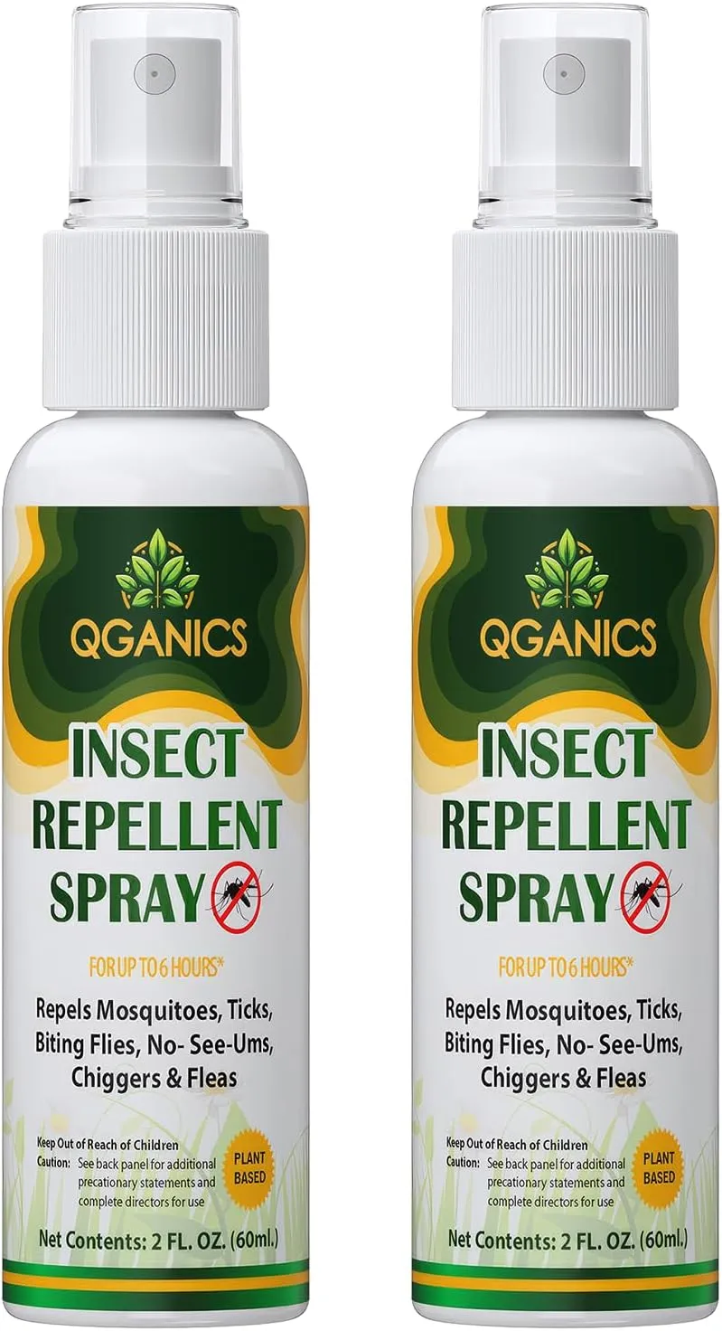 Mosquito Repellent Spray for Body, Family Friendly All Natural Bug Spray, DEET-Free, Bug Spray Travel Size Insect Repellent Spray for Skin 2 Fl Oz, 2 Pack