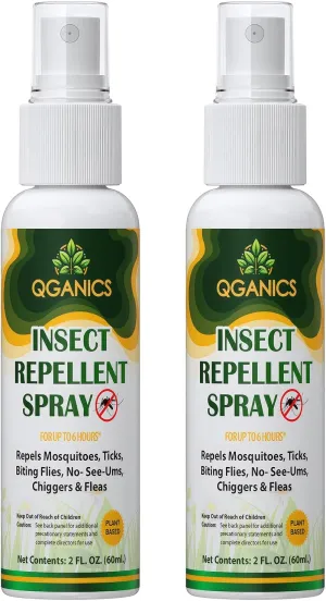 Mosquito Repellent Spray for Body, Family Friendly All Natural Bug Spray, DEET-Free, Bug Spray Travel Size Insect Repellent Spray for Skin 2 Fl Oz, 2 Pack