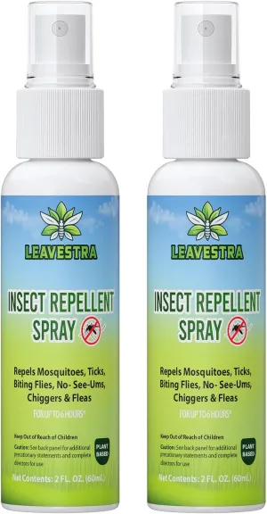 Mosquito Repellent Spray for Body, Insect Repellent Spray Natural Bug Repellent for Skin DEET-Free Travel Size 2 Fl Oz (2 Pack)